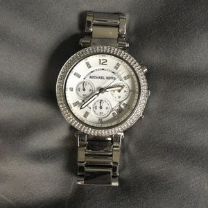 Michael Kors Parker Silver Watch NEW